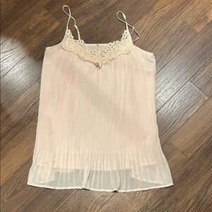 Lace Trim Pleated Cami Top